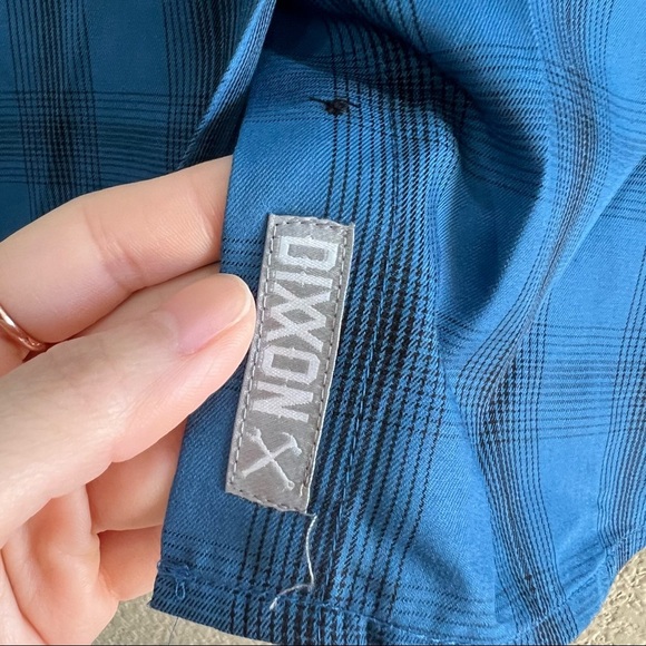 Dixxon Flannel Shirt Womens Sz M  Caicos Blue Black Plaid Short Sleeve Western - Picture 5 of 11